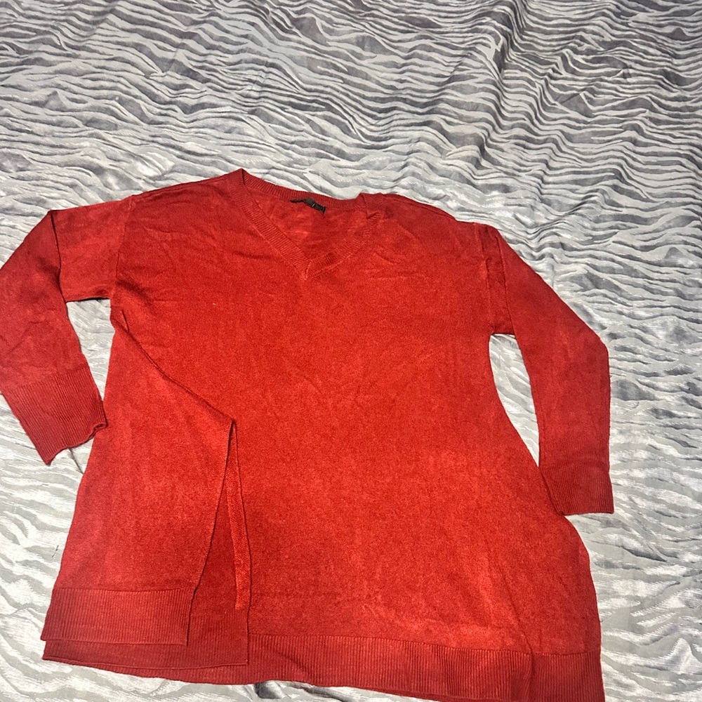 DG2 by Diane Gilman Burgundy V Neck Sweater